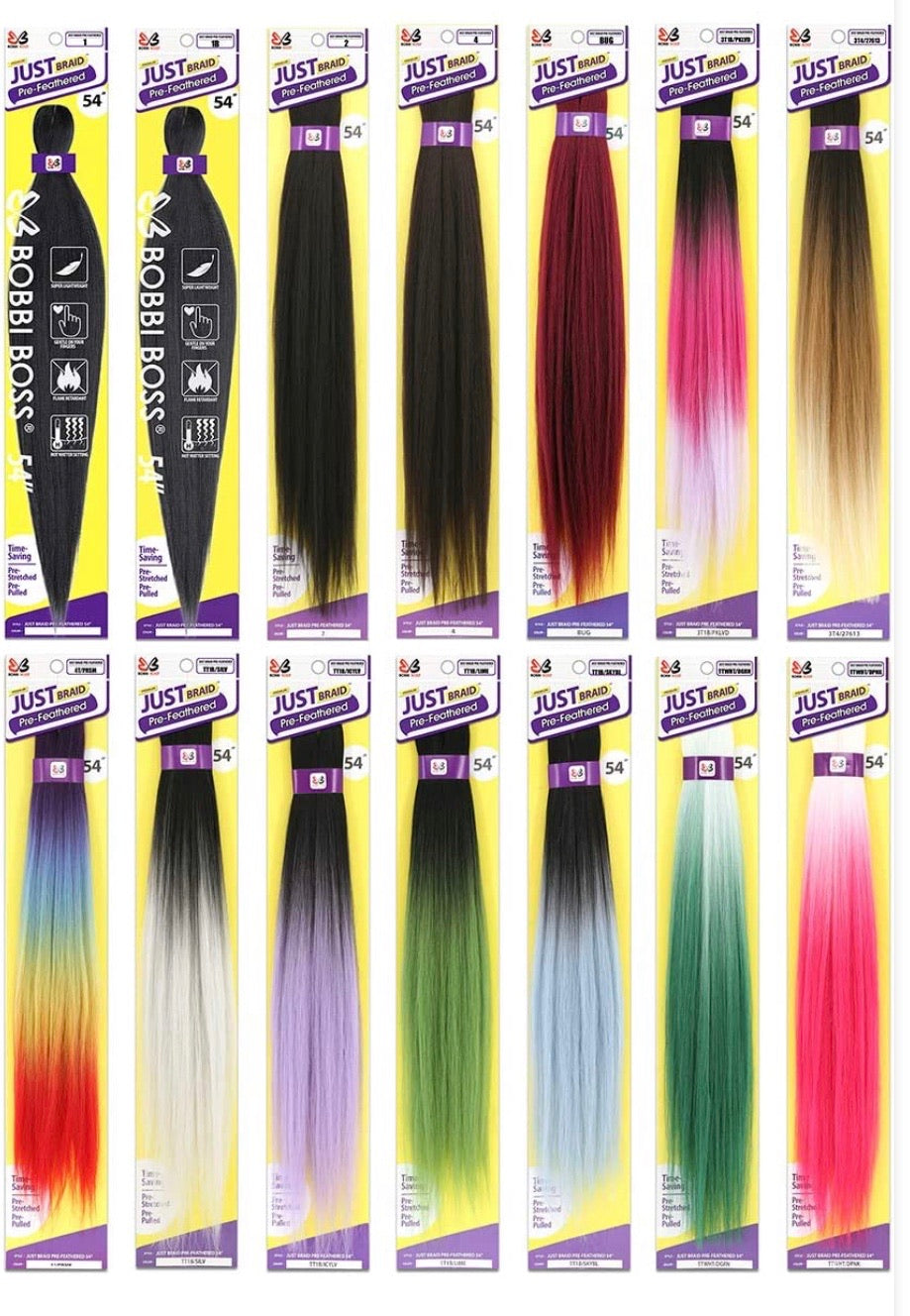Bobbiboss Feathertip Braiding Hair 54” Premium Colors